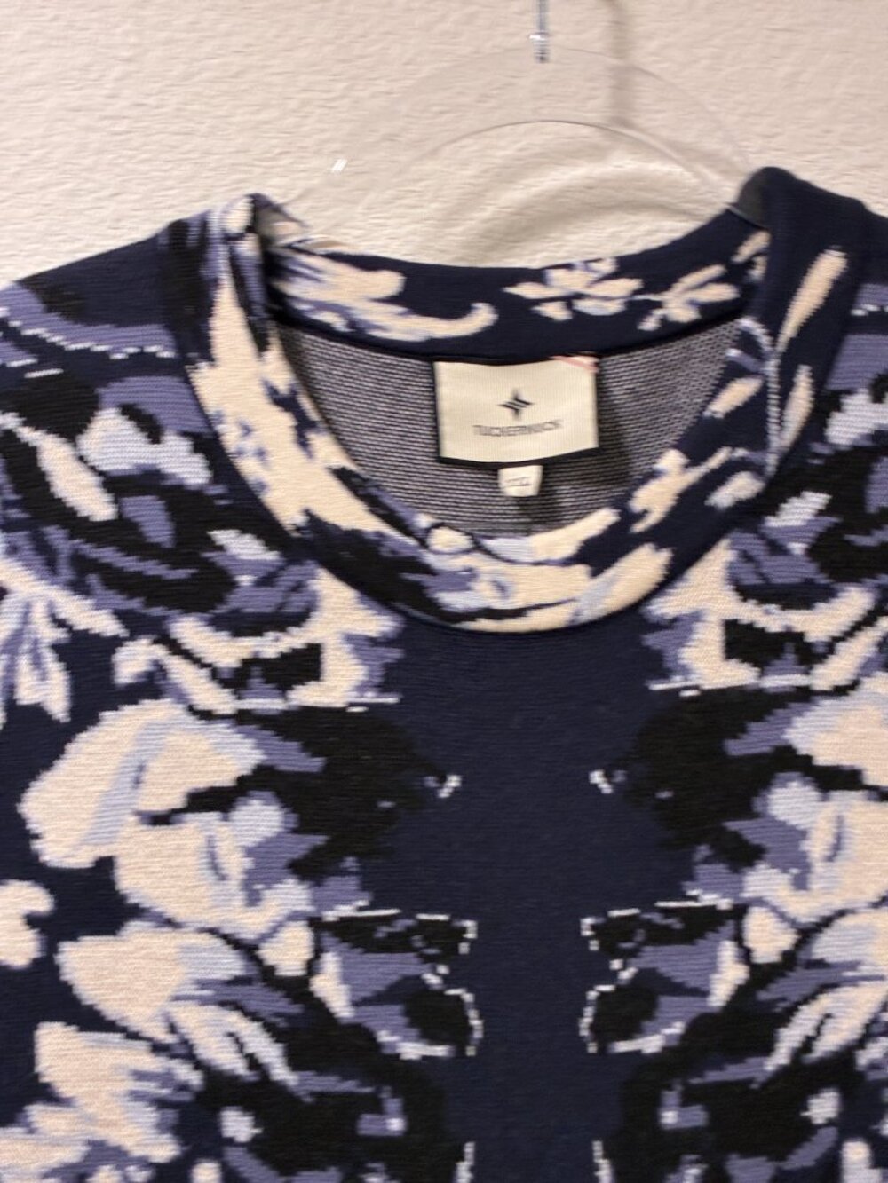 TUCKERNUCK Marie Sleeveless Sweater Dress Navy/Ivory Floral Women XXL - Picture 6 of 11